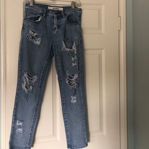 Brandy Melville Ripped Straight leg jeans